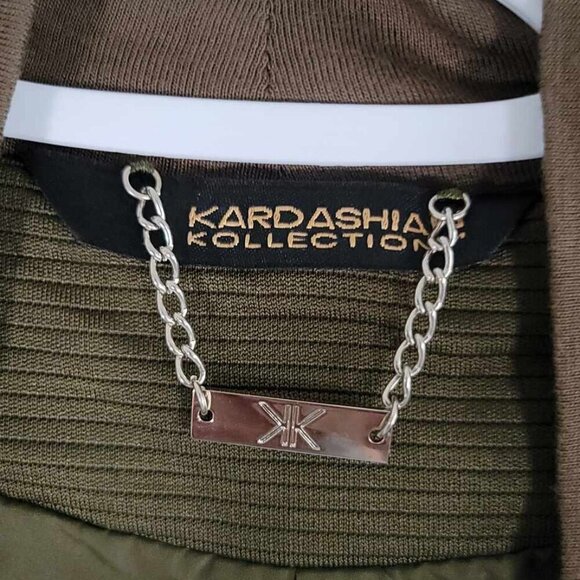 Kardashian Kollection Y2K Drape front green Biker Vest BNWT - Picture 5 of 8